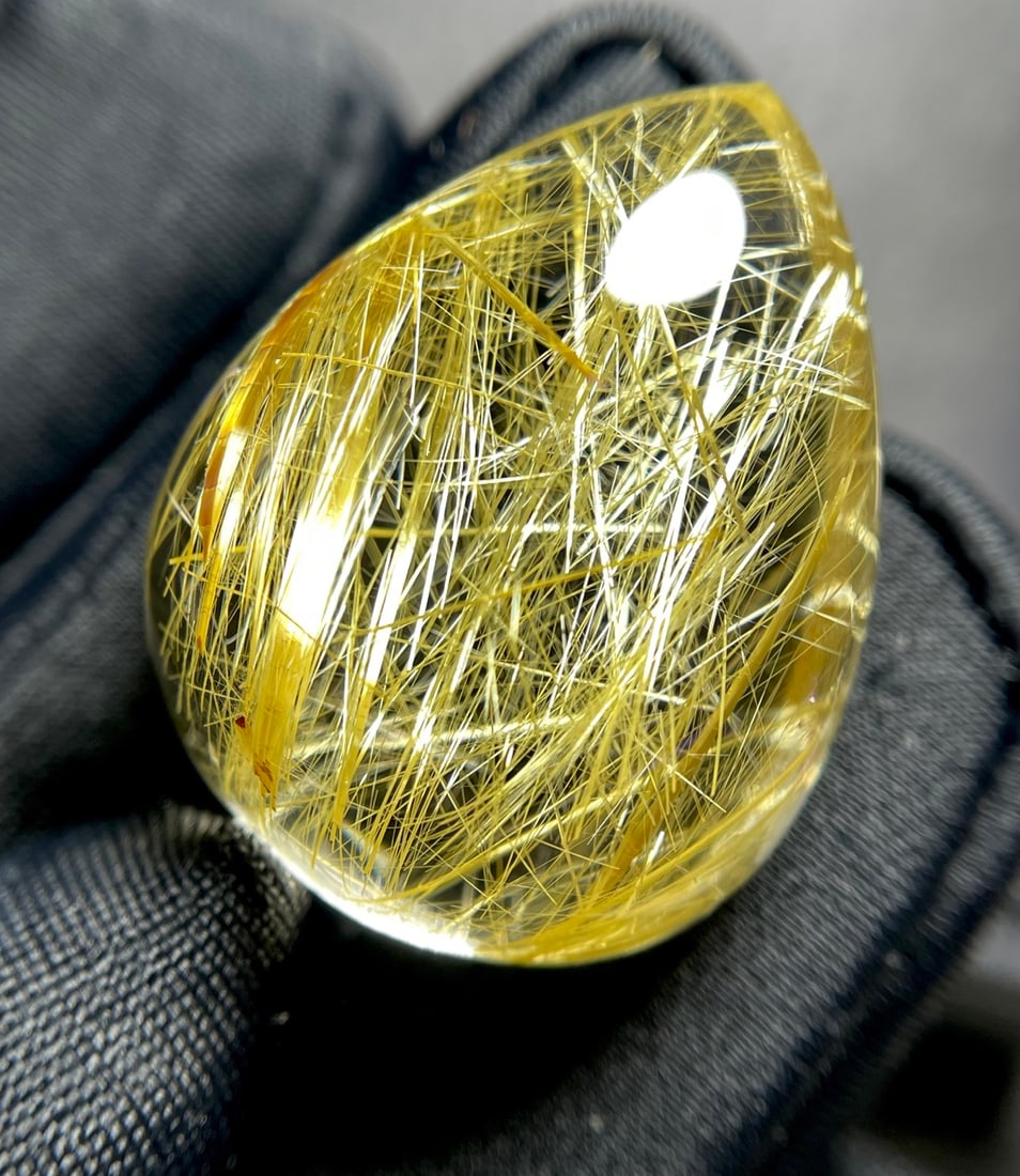 Natural Titanium Crystal Teardrop Pendant - 2