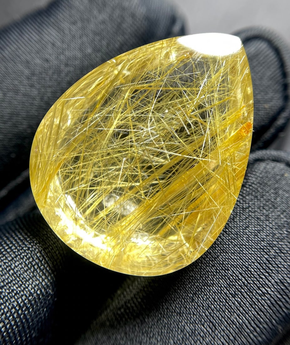 Natural Titanium Crystal Teardrop Pendant - 5