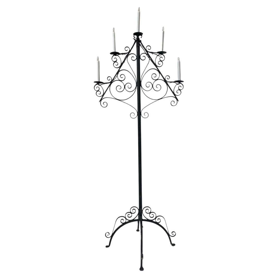 French Victorian Iron Candelabra - 7