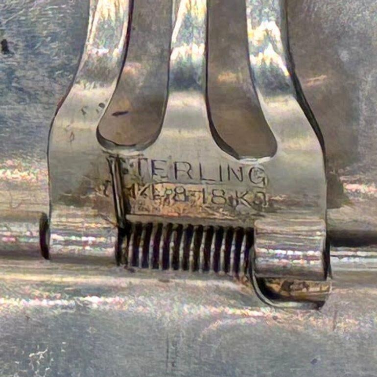 Sterling Silver Art Deco Cigarette Case w/ 18k Gold Inlay by Marathon - 17