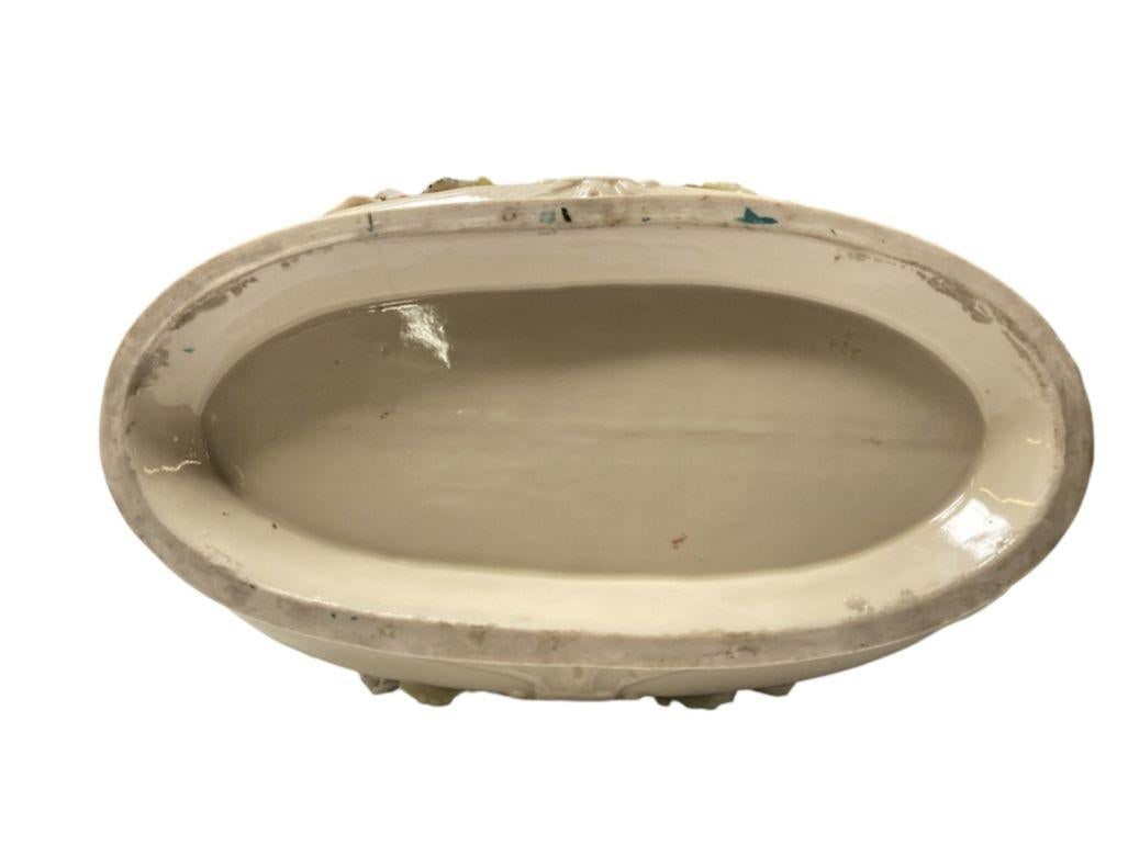 Italian Floral Swan Centerpiece Bowl Cachepot - 6