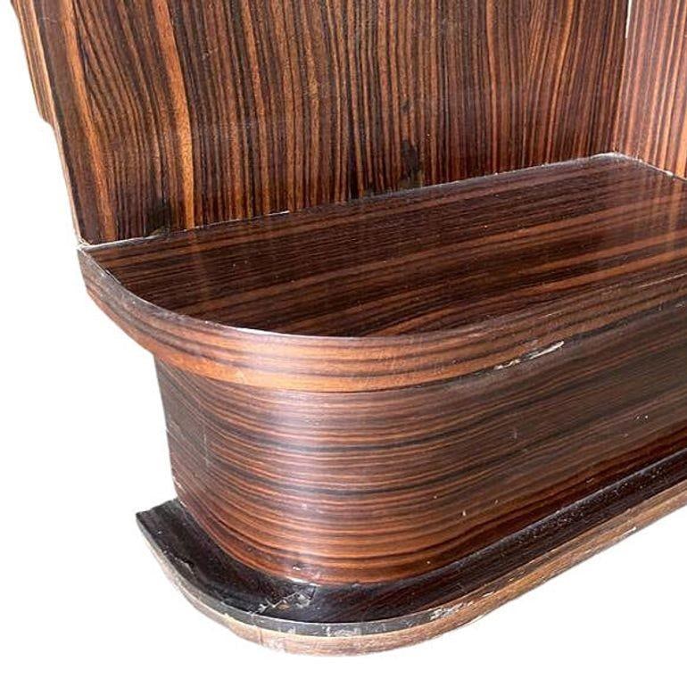 Rare Streamline Art Deco Tiger Ebony Wood Book Shelf - 4