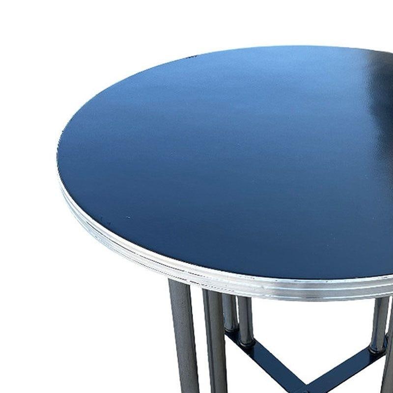 Streamline Art Deco Chrome Round Side Smokers Table - 16