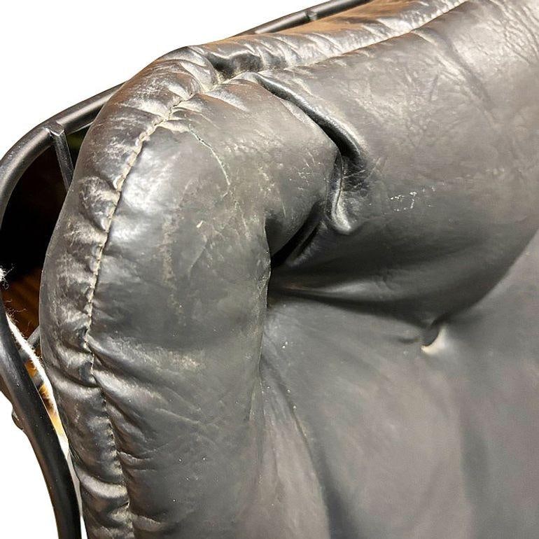 MCM Model 90 "Riviera" Swivel Spinger Iron Lounge Chair w/ Ottoman by Homecrest - 2