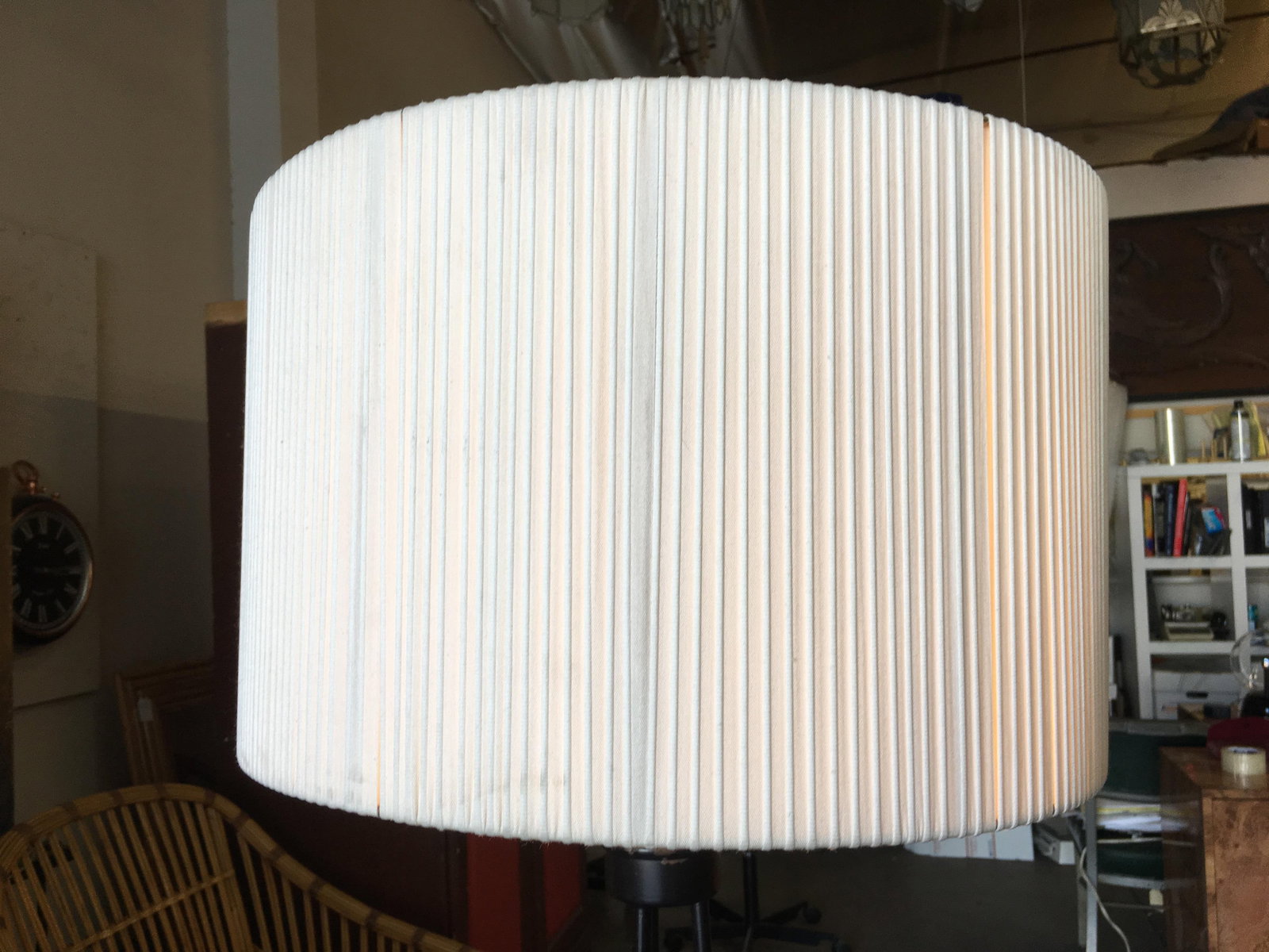 Midcentury Black Iron Rod Tripod Floor Lamp - 6