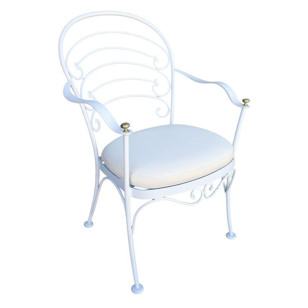 Woodard "Ribcage" Patio/Outdoor Lounge Chair w/ Brass Accent, Set of Two - 9