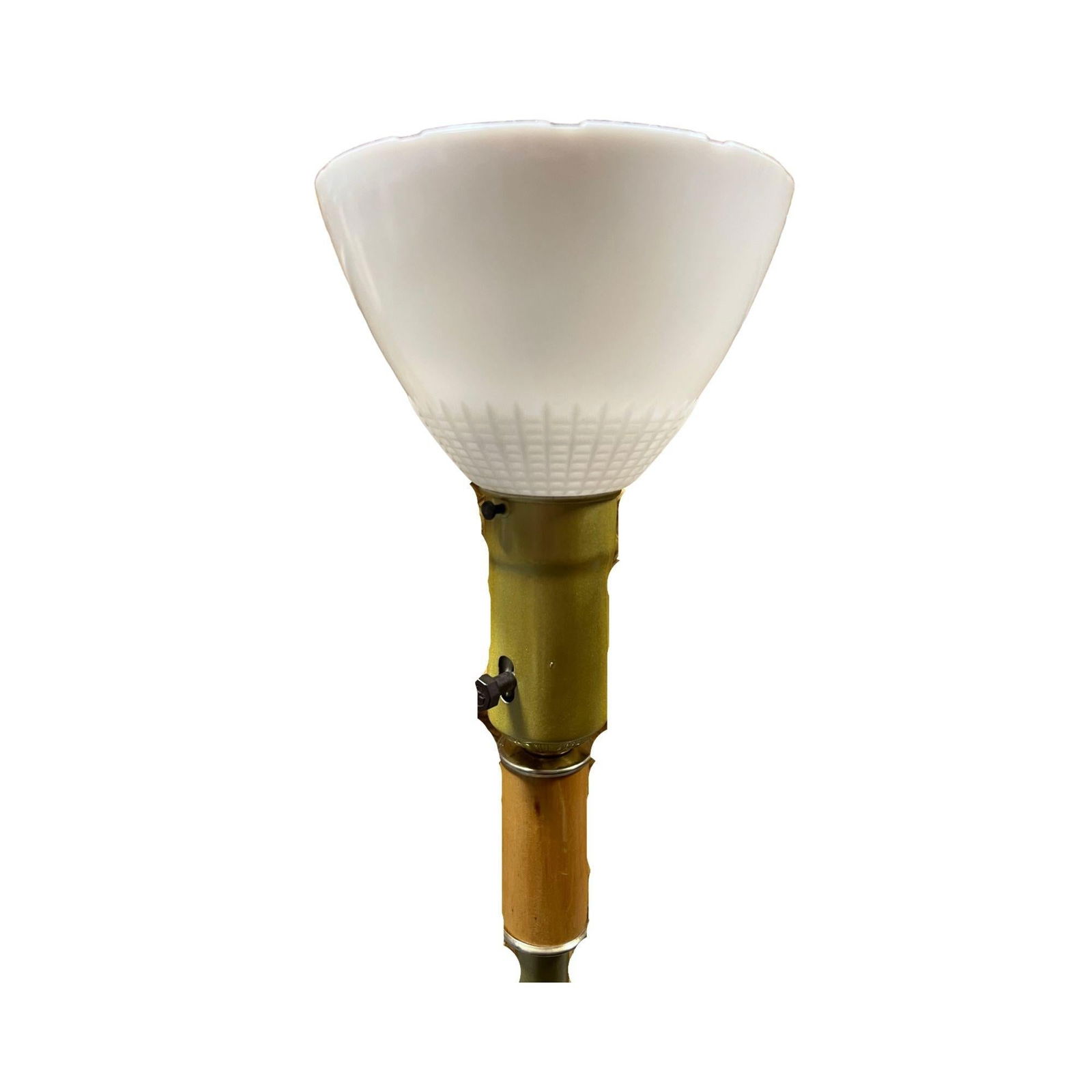 Mid-century Rattan & Brass Floor Lamp w/ Reed Accents - 4