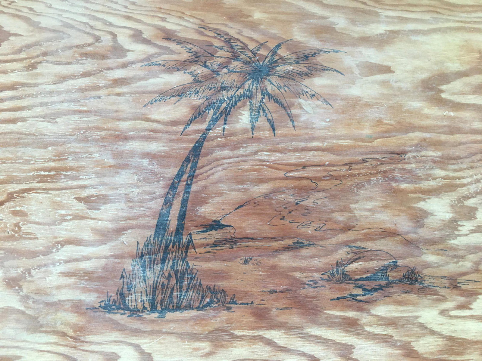 Rare Restored Gateleg Dining Table with Screen Printed Plywood Top - 3