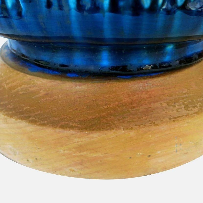 Large Aldo Londi Style Blue Rimini Art Pottery Lamp - 17