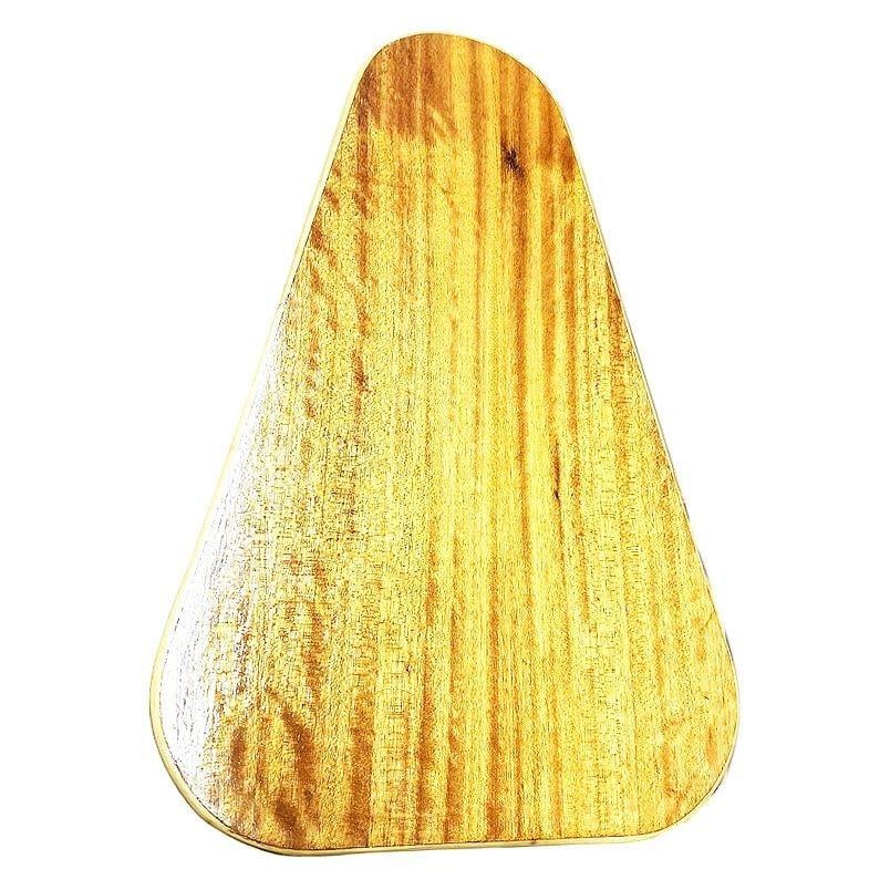 Restored MCM Rattan & Mahogany "Surfbaord" Wedge Side Table w/ Bottom Rack - 5