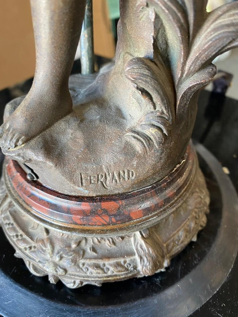 Ernest-Justin Ferrand Female "Coup de Soleil" Zamac Sculpture Table Lamp - 3