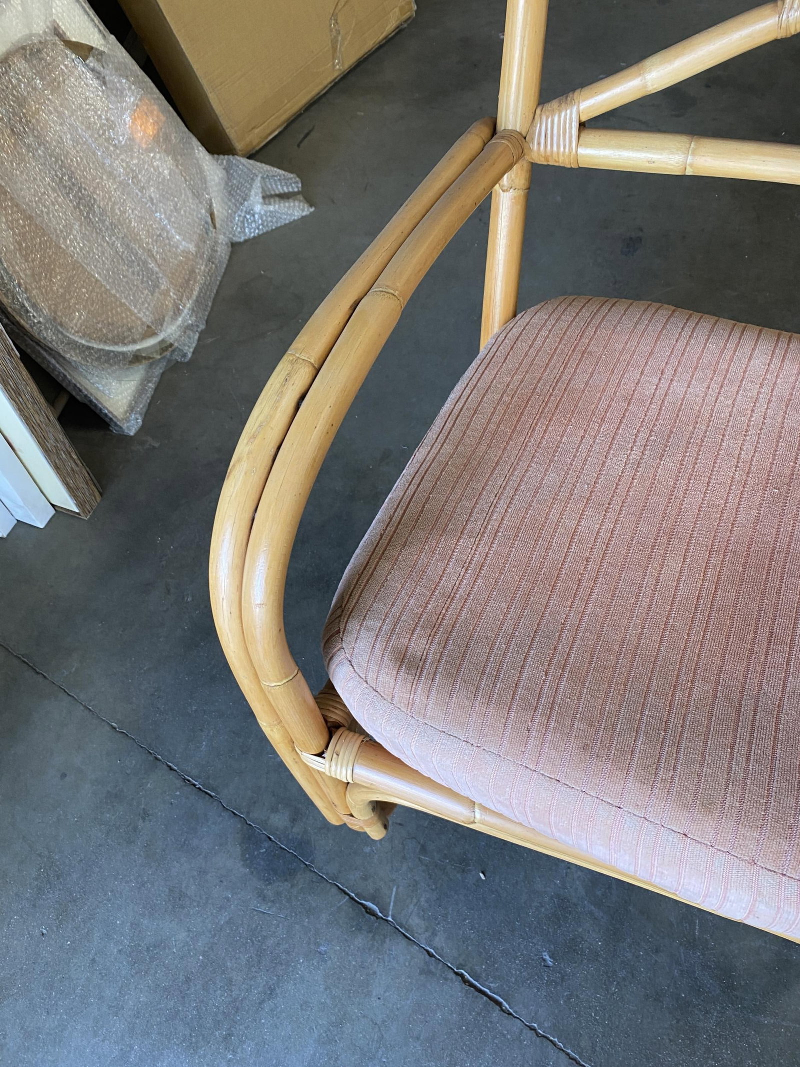 Rattan 2-Strand X-Back Lounge Chair with Streamline Speed Arms - 6