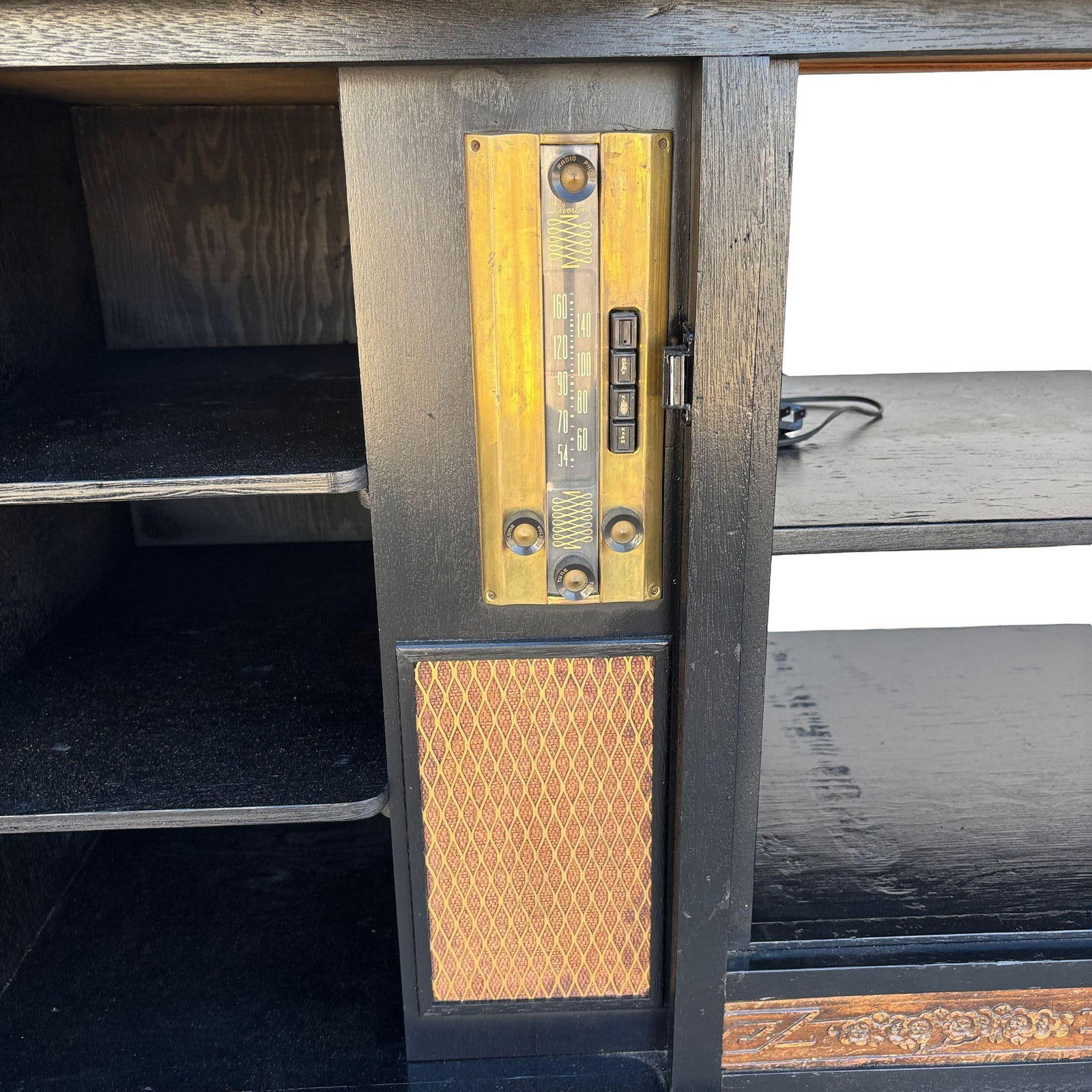 Mid-century James Mont Style Carved Media Credenza Stereo Cabinet - 11