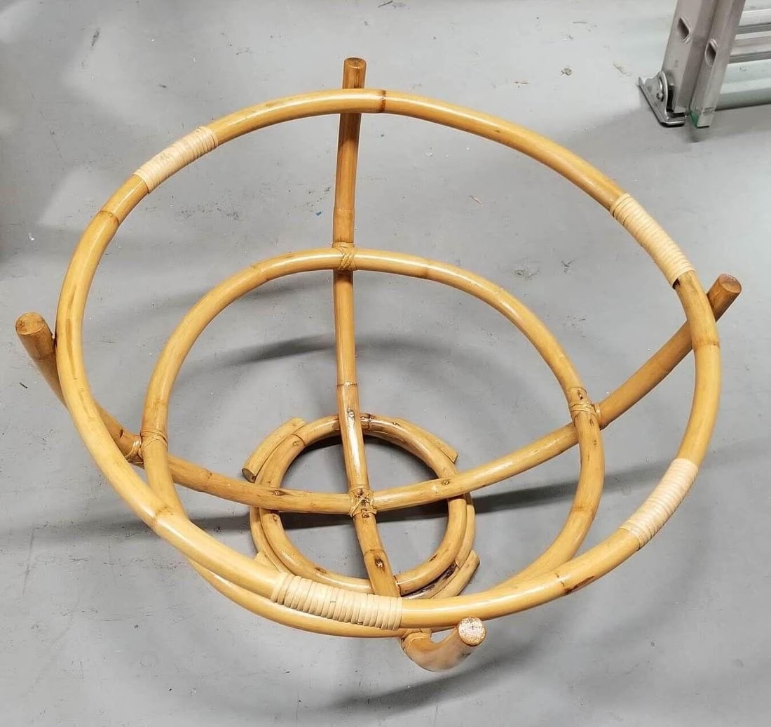 Restored Rattan Glass Top Coffee Table - 3