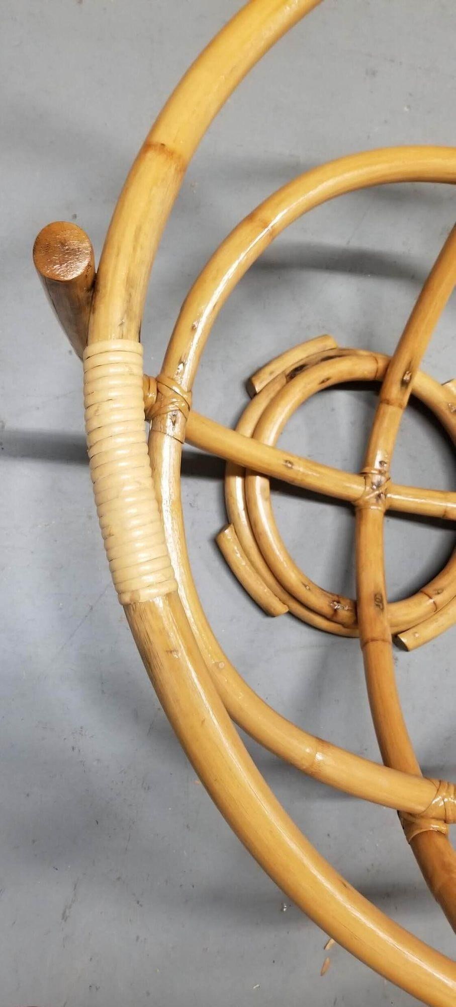 Restored Rattan Glass Top Coffee Table - 5