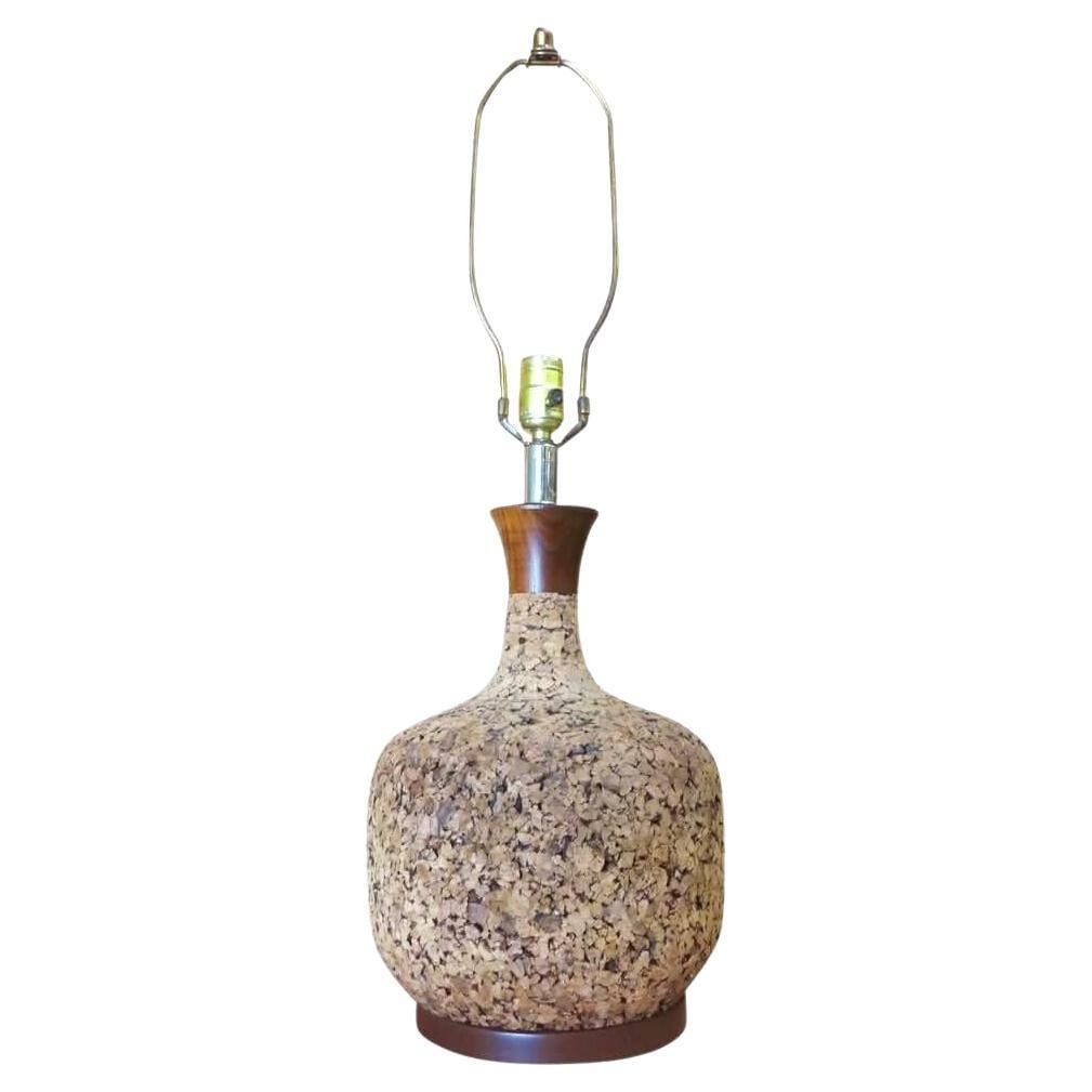 Milo Baughman Style Cork Table Lamp - 2