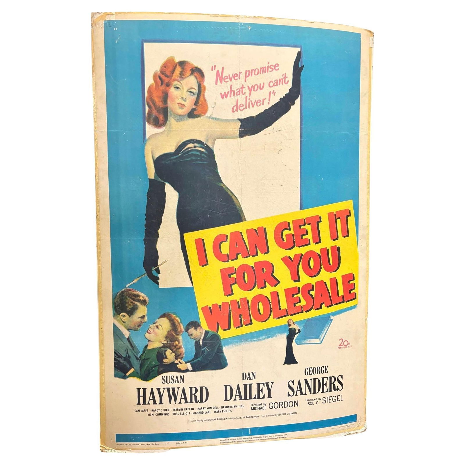 Original 1951 This Is My Affair, "I Can Get It For You Wholesale" Film Poster: Title: Original 1951 This Is My Affair, "I Can Get It For You Wholesale" Film Poster Description: Original 1951 Film Poster – I Can Get It For You Wholesale This vibrant original U.S. poster