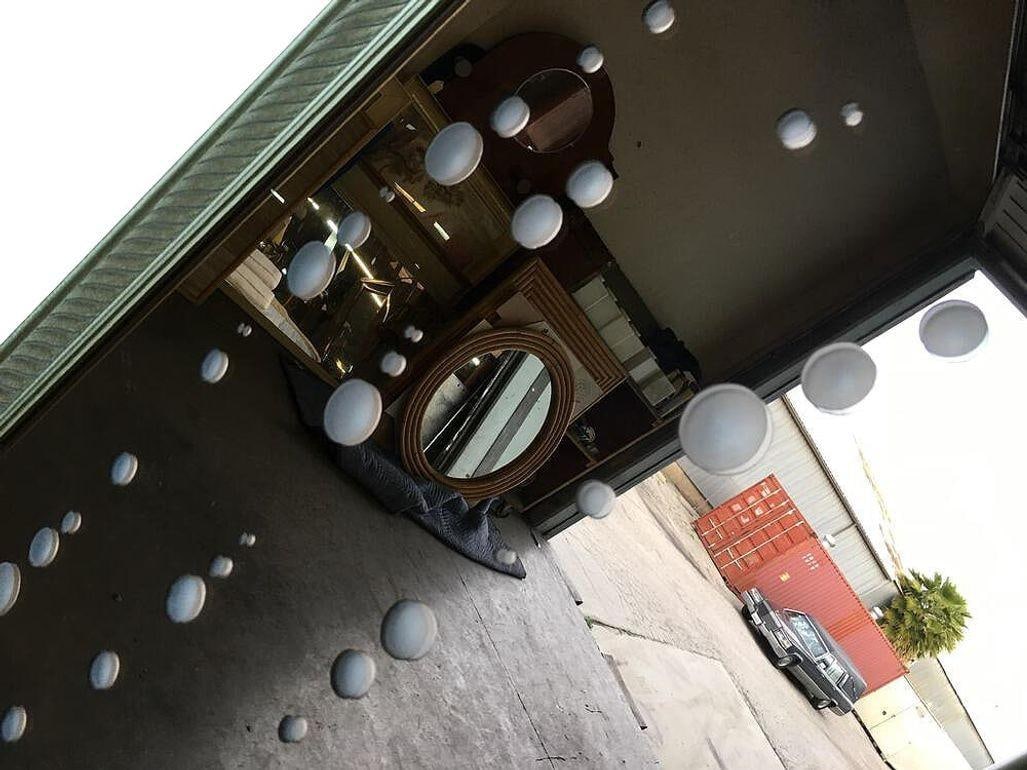 Mid-century Venetian Peach Glass "Bubbles" Floor Mirror w/ Spiral Pattern Frame - 6