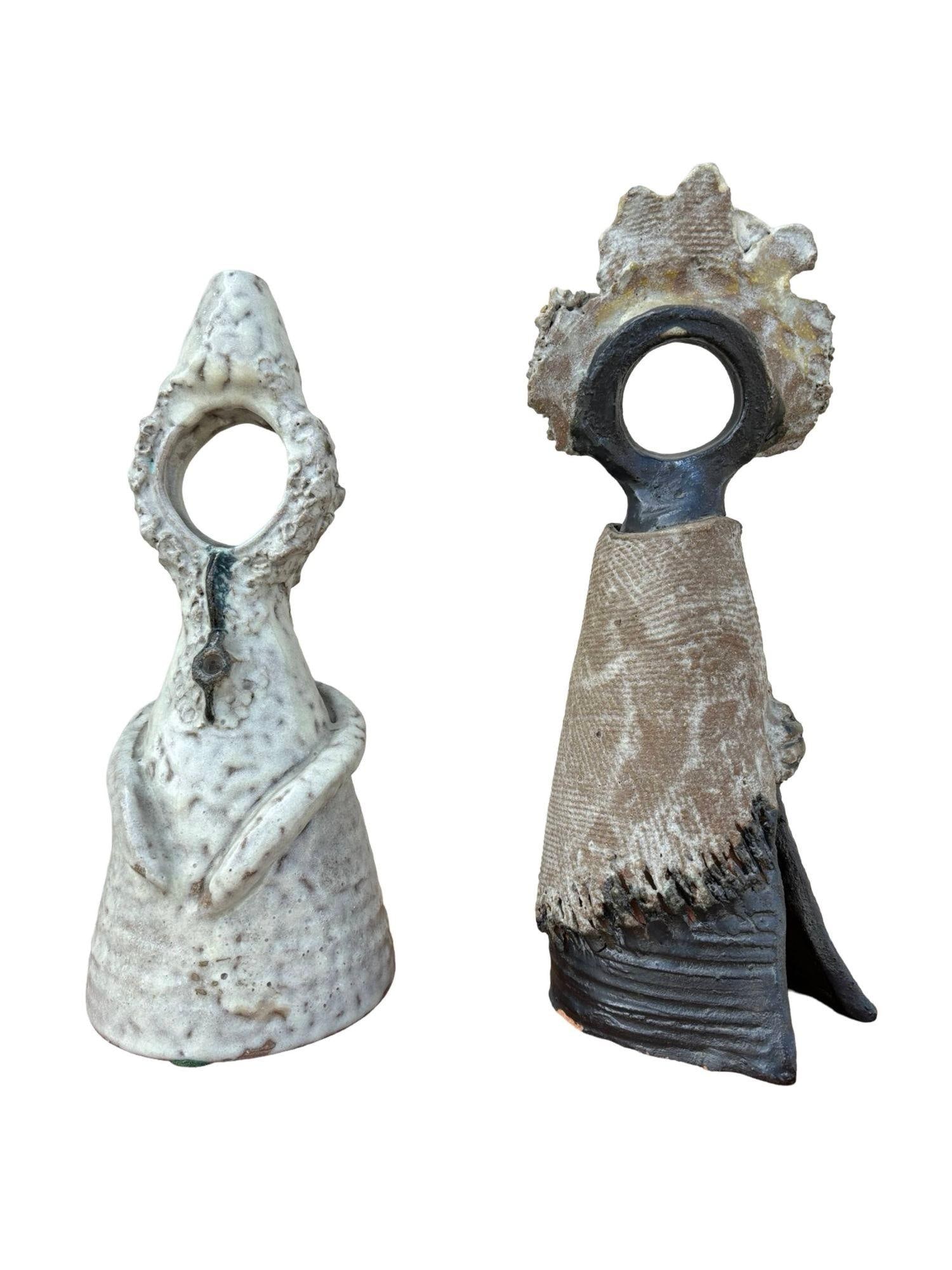 Terracota Glazed Anthropomorphic Sculpture Male and Female signed by Artist - 20