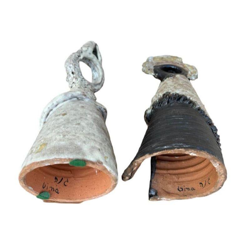 Terracota Glazed Anthropomorphic Sculpture Male and Female signed by Artist - 5