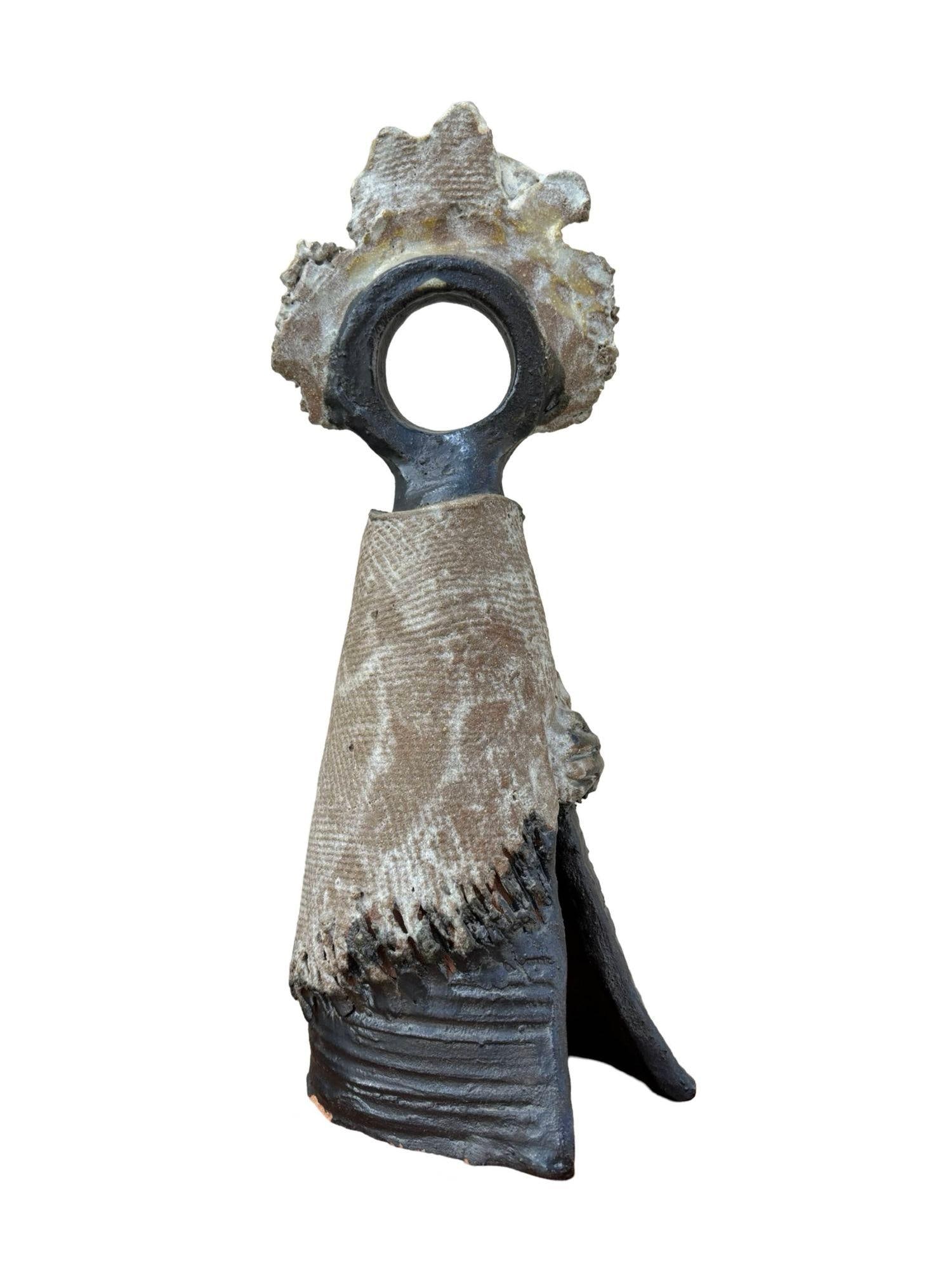 Terracota Glazed Anthropomorphic Sculpture Male and Female signed by Artist - 9