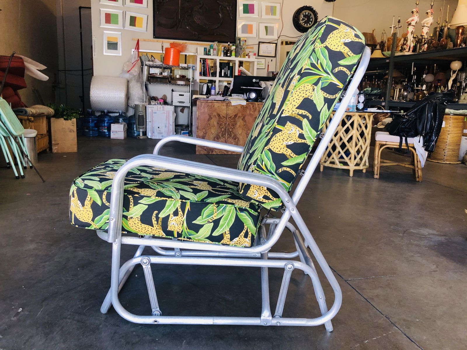 Aluminum Patio/Outdoor Slider Rocking Lounge Chair with Speed Arm - 6