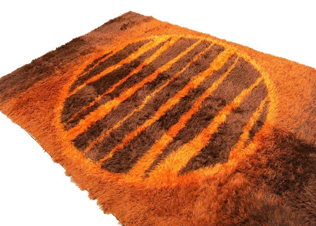 Supernova Shag Rug with Abstract Design, circa 1970 - 9