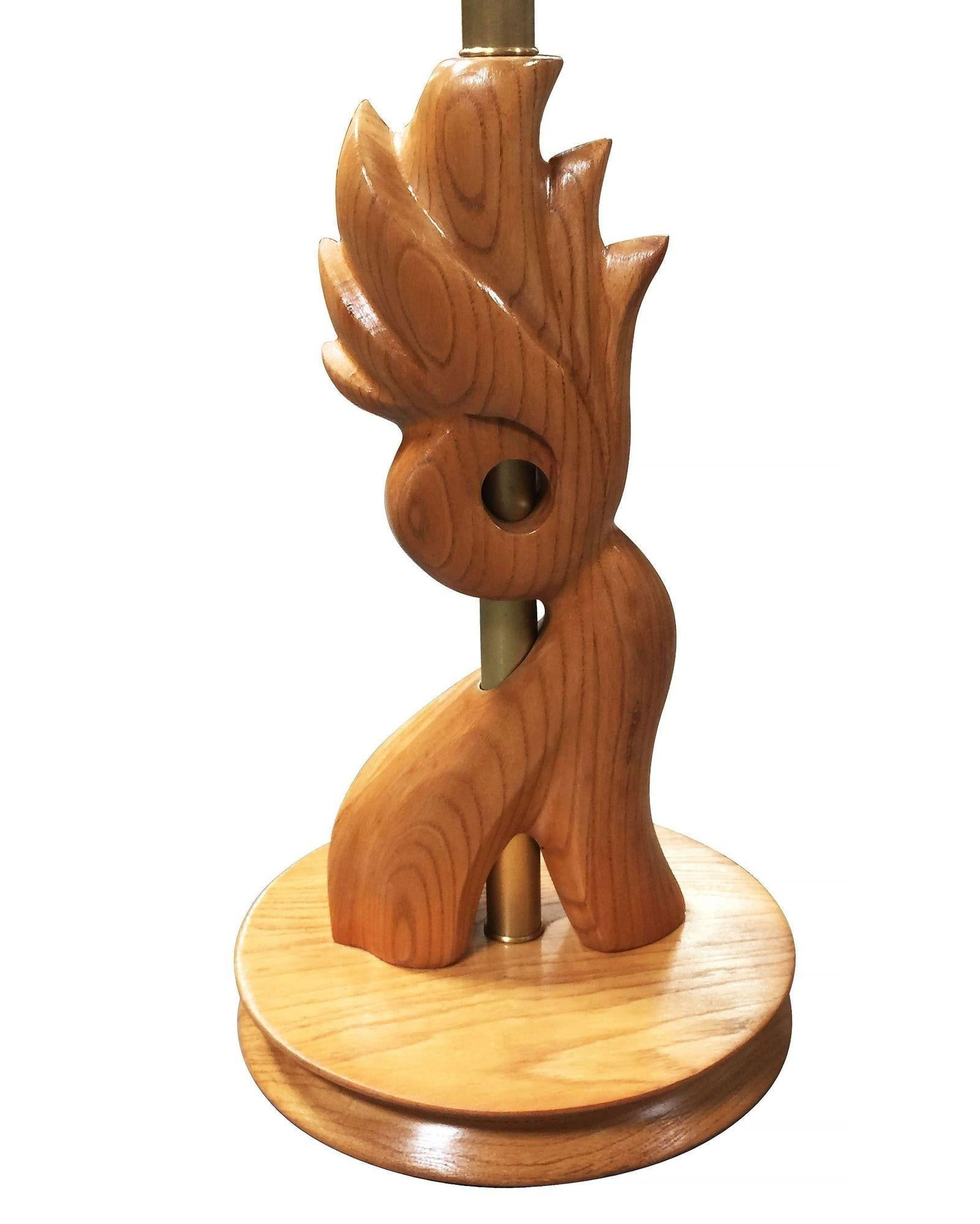 Heifetz Style Hand Carved Torchère Floor Lamp - 6