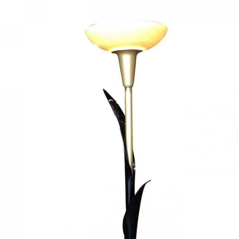 1950s Sculptural Organic Leaf Acrylic Floor Lamp by Rougier - 3