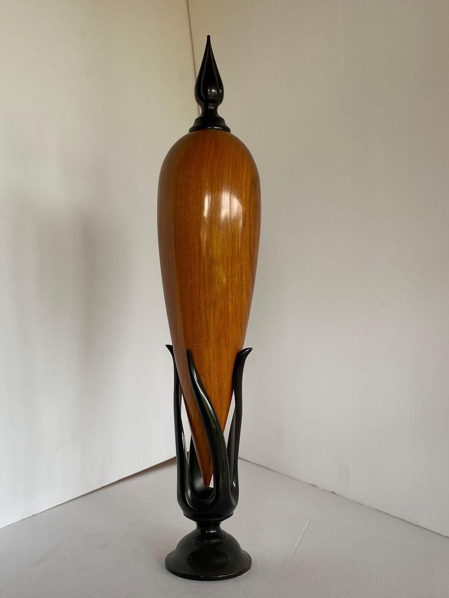 Sculpted Ebony and Chakte Kok Wood "Hollow Vessel" #14 by Don Comer Lacma - 18