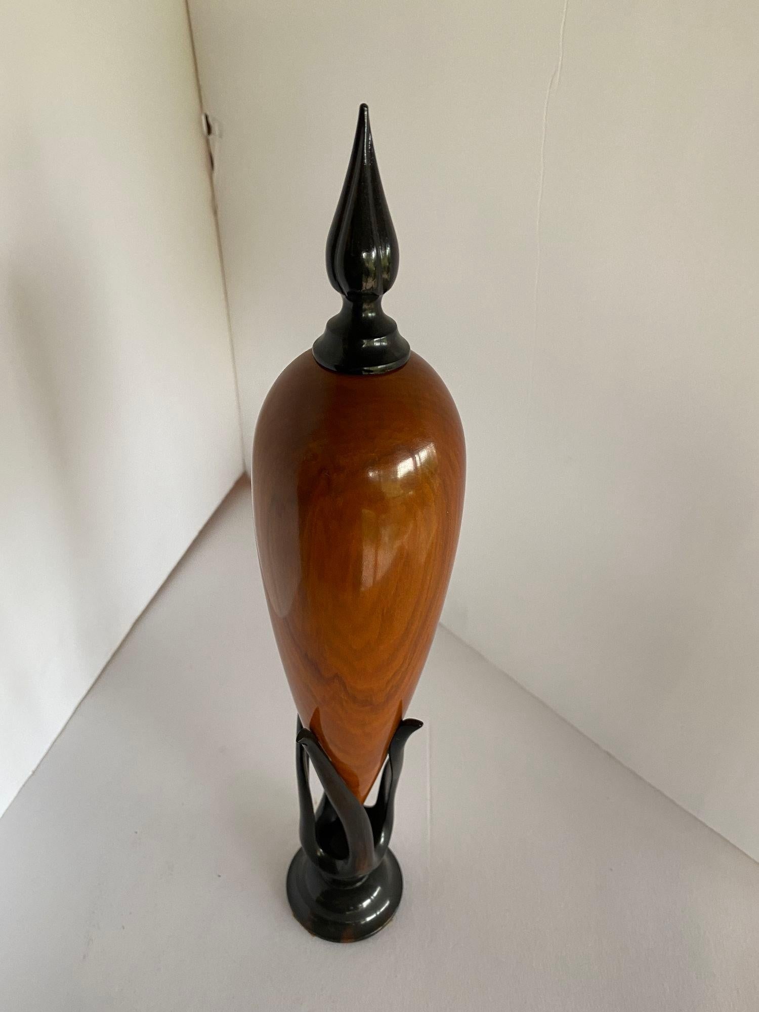 Sculpted Ebony and Chakte Kok Wood "Hollow Vessel" #14 by Don Comer Lacma - 8