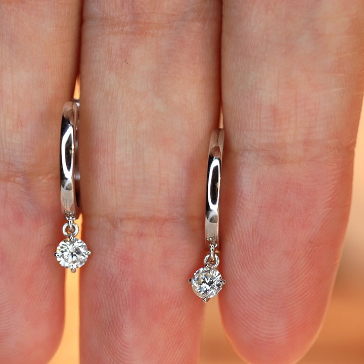 14K GOLD 0.34 CT NATURAL H DIAMOND EARRINGS - 2