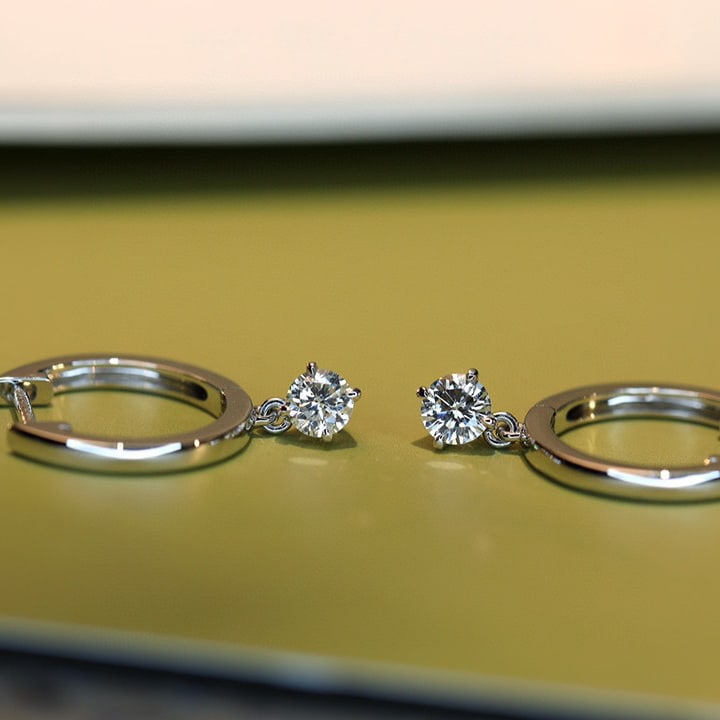 14K GOLD 0.34 CT NATURAL H DIAMOND EARRINGS - 4