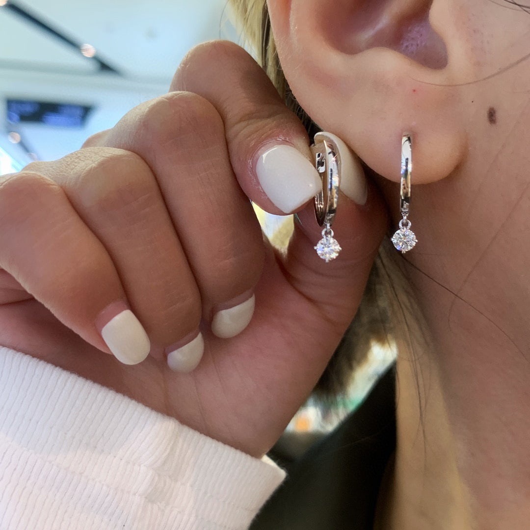 14K GOLD 0.34 CT NATURAL H DIAMOND EARRINGS - 5