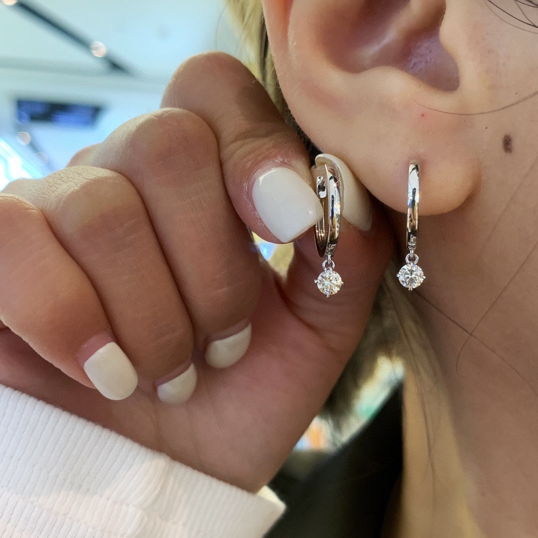 14K GOLD 0.34 CT NATURAL H DIAMOND EARRINGS - 6