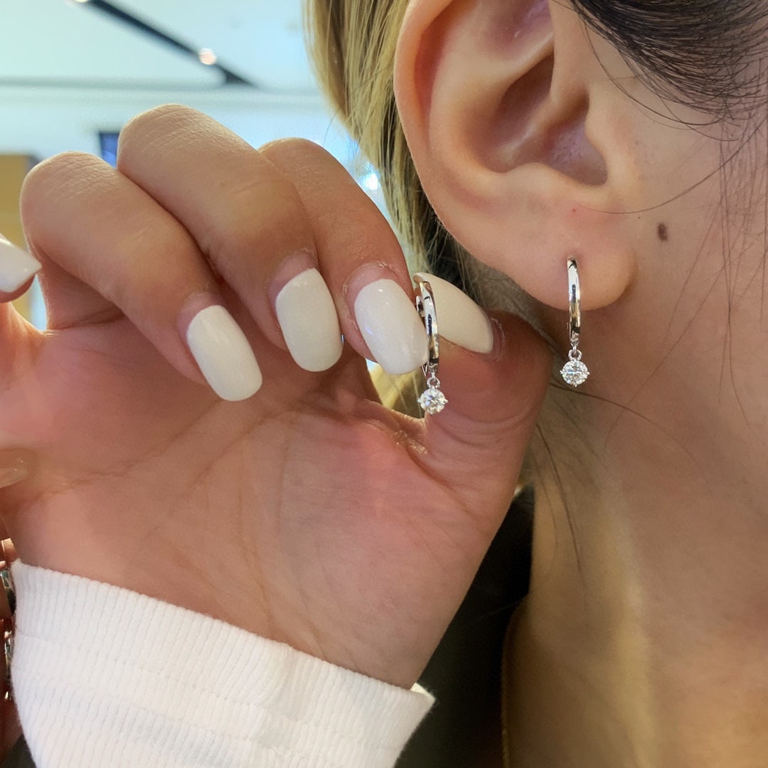 14K GOLD 0.34 CT NATURAL H DIAMOND EARRINGS - 7