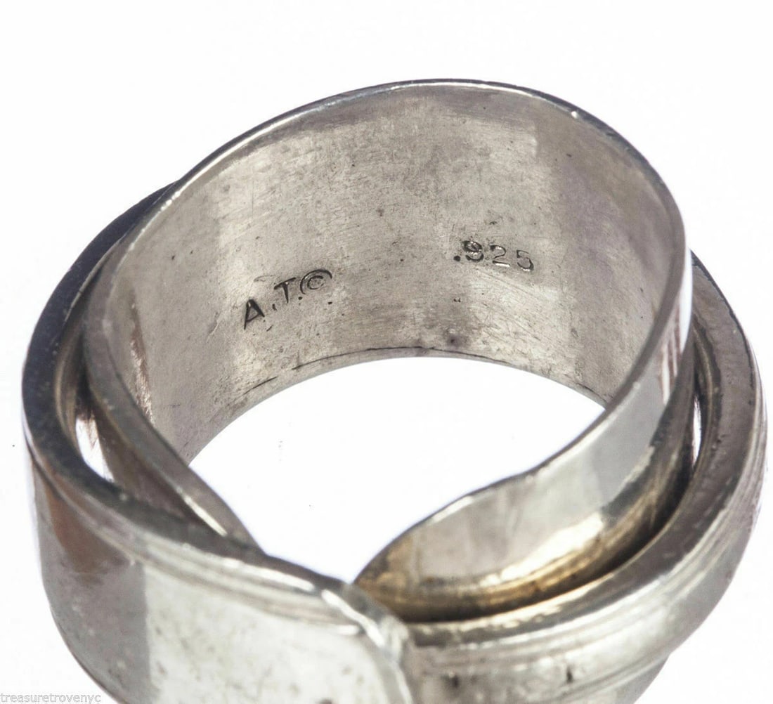 Sterling Silver Butter Knife Ring Silverware Alberto Juan - 10