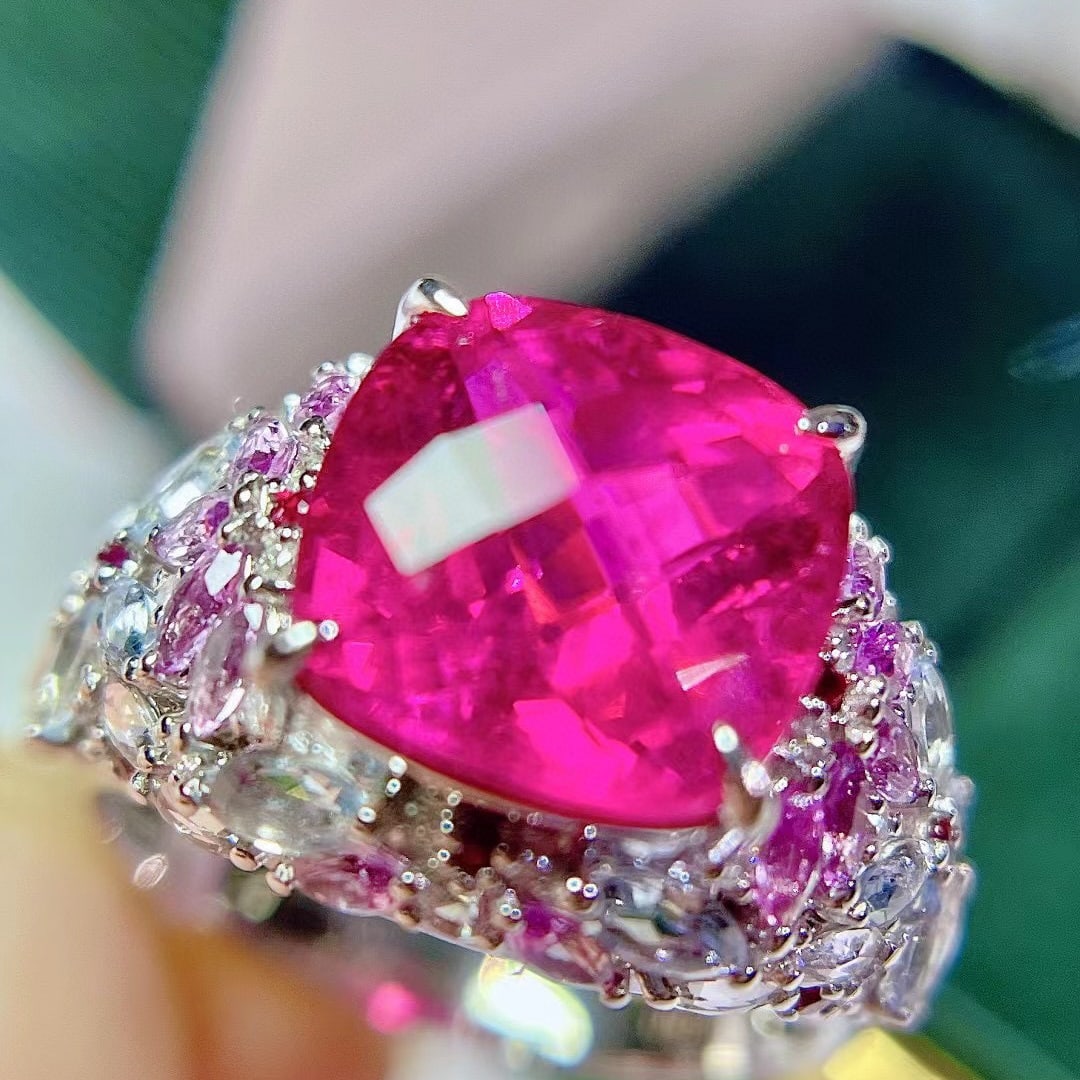 14K GOLD 5.14 CTW NATURAL TOURMALINE & DIAMOND RING - 7