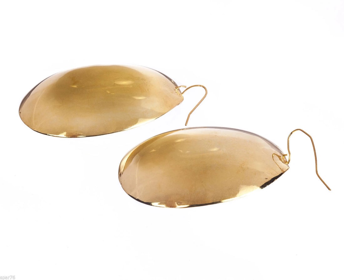 18 kt Gold Plated Brass Soup Spoon Earrings - 3