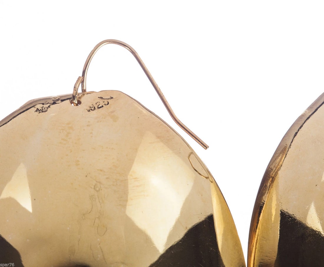 18 kt Gold Plated Brass Soup Spoon Earrings - 5