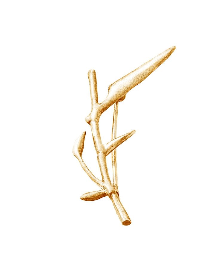 Bamboo Brooch in Silver - 10