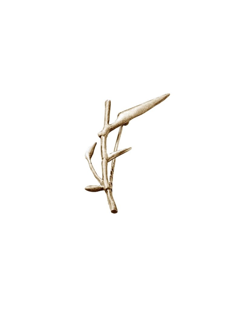 Bamboo Brooch in Silver - 2