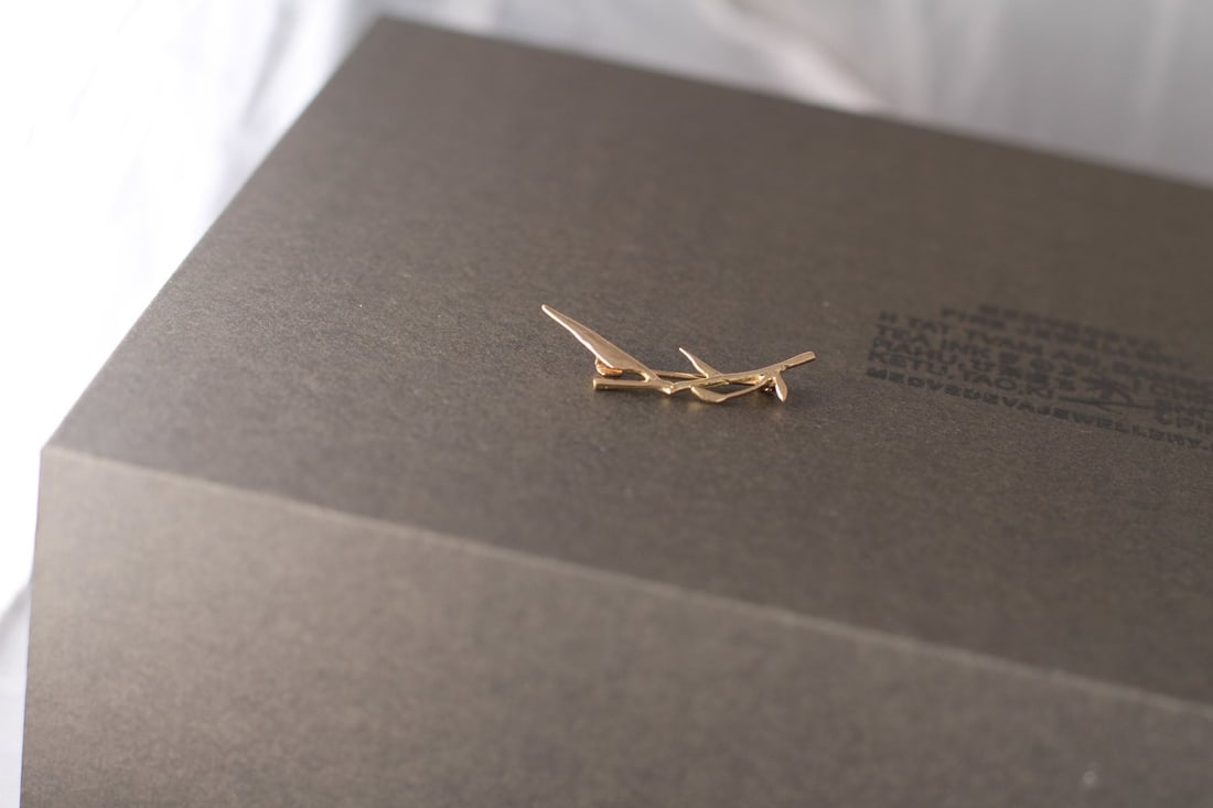 Bamboo Brooch in Silver - 6