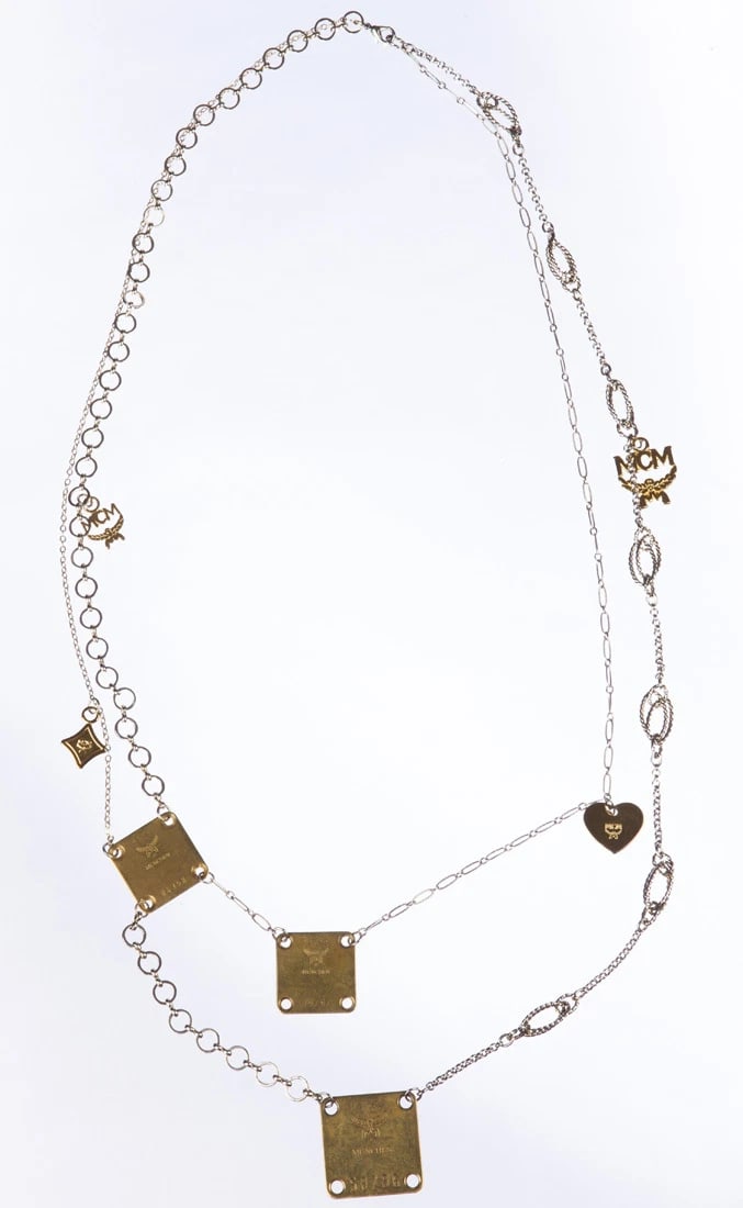MCM Brass Tag Flapper Necklace - 3