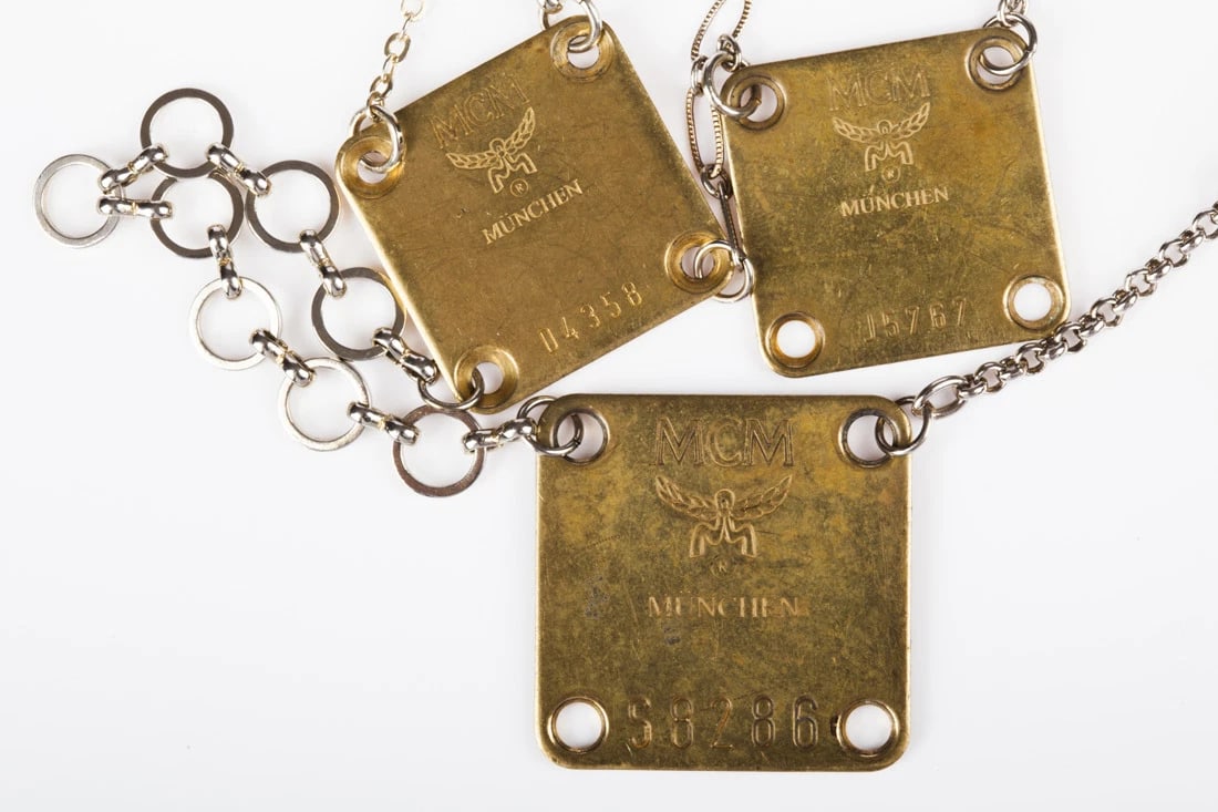MCM Brass Tag Flapper Necklace - 4