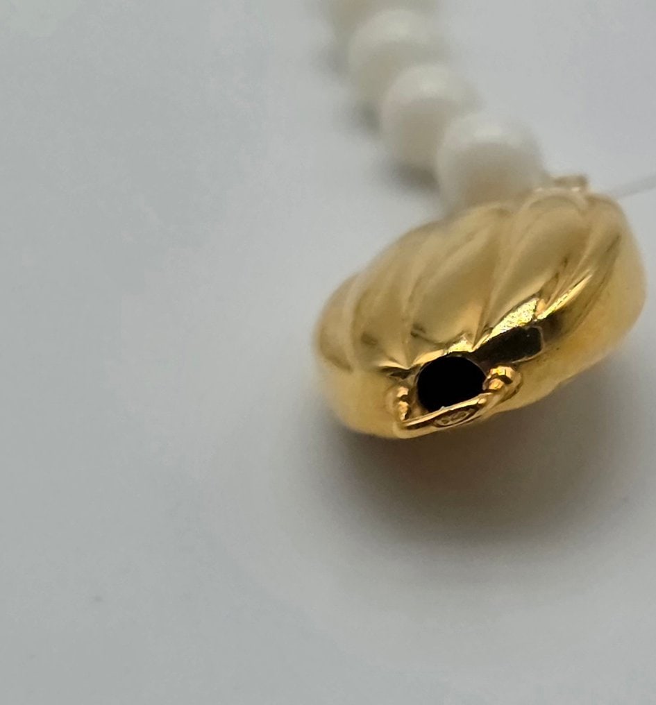 2-strand Misu coral necklace, 5 to 10 mm, with 925 silver clasp - 2