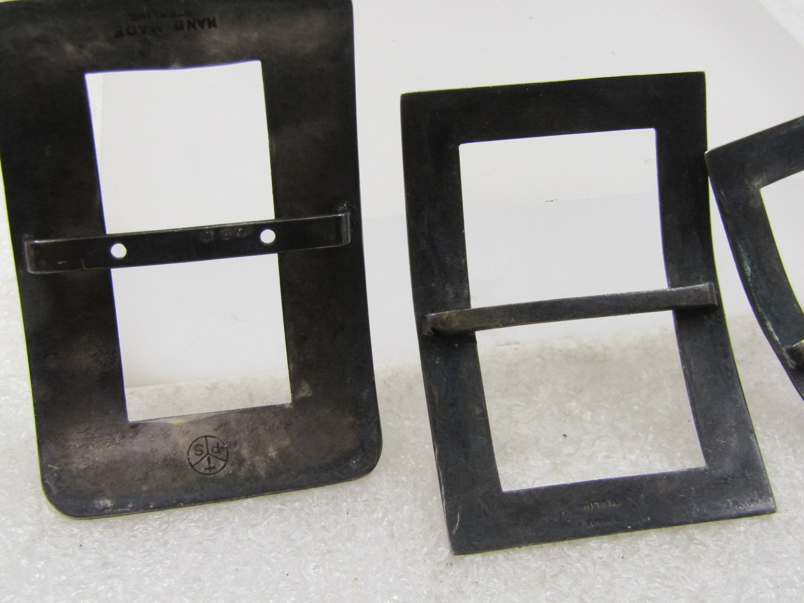 Vintage 3 Sterling Buckle Lot, Signed B.B.&B. and TPS, 1910-1930's - 8