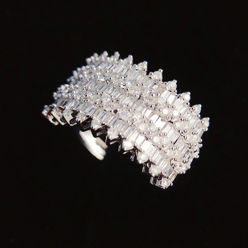 14K GOLD 0.80 CT NATURAL H DIAMOND RING - 2