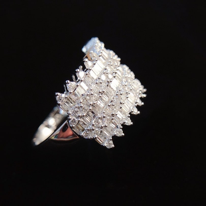 14K GOLD 0.80 CT NATURAL H DIAMOND RING - 3