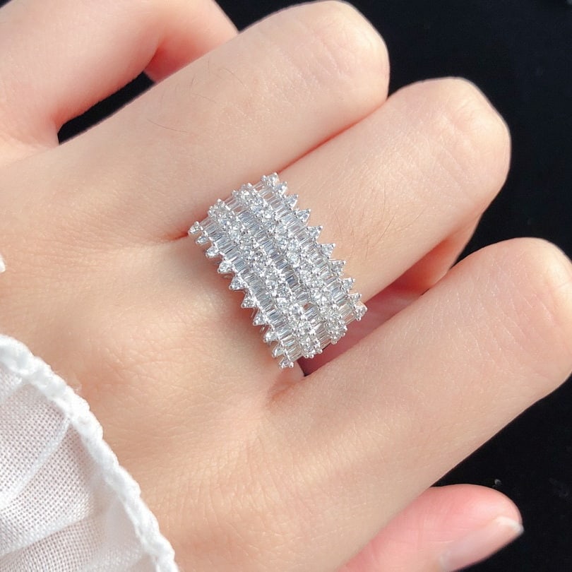 14K GOLD 0.80 CT NATURAL H DIAMOND RING - 5